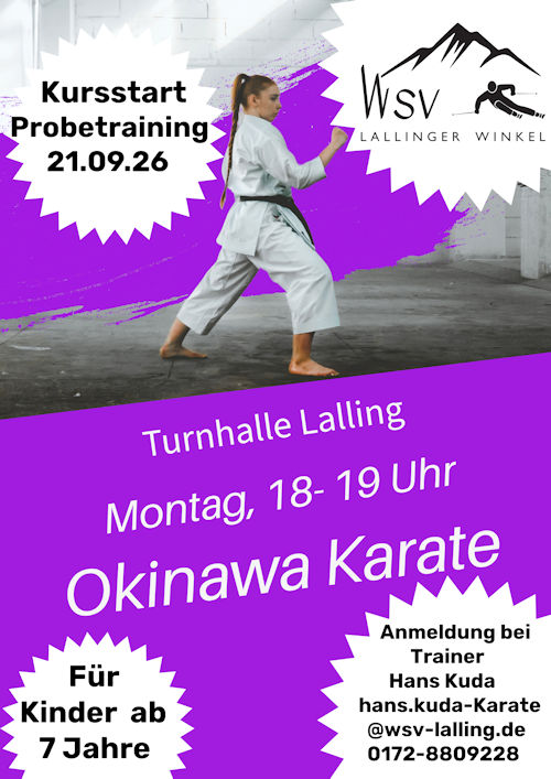 Flyer f&uuml;r das Karate Probetraining