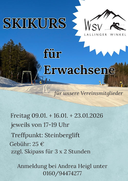 Werbung f&uuml;r den Erwachsenenskikurs